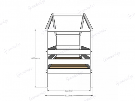 Кроватка домик с ящиками 160x80 №90