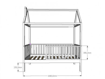 Кроватка домик с высокими бортиками 160x80 №1