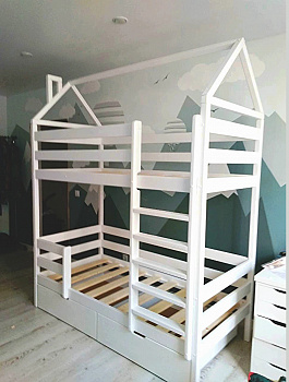 Кроватка домик с высокими бортиками 160x80 №140