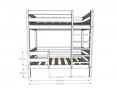 Кроватка домик с высокими бортиками 160x80 №131