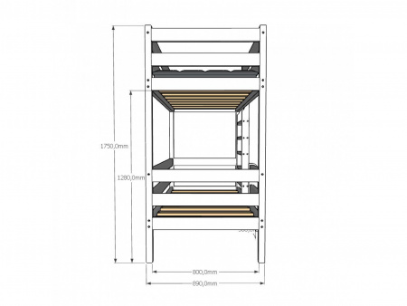 Кроватка домик с высокими бортиками 160x80 №131