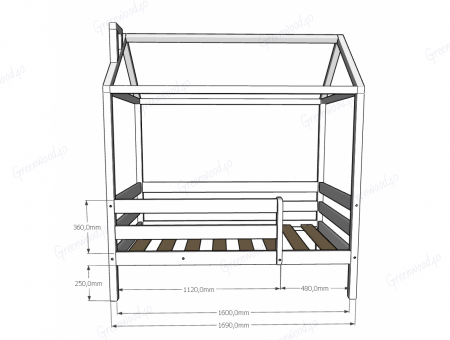 Кроватка домик с ящиками 160x80 №25