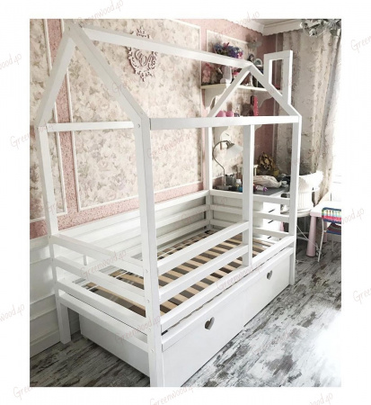 Кроватка домик с высокими бортиками 160x80 №31