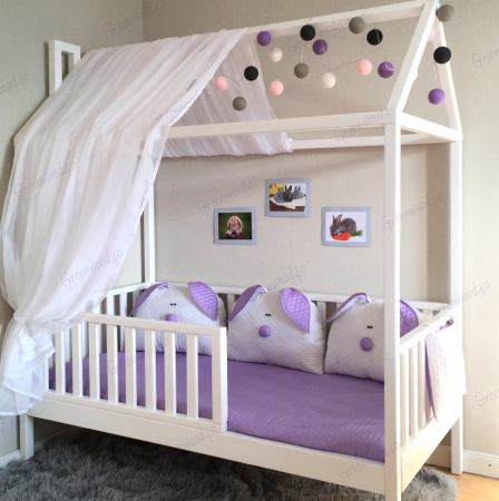 Кроватка домик с высокими бортиками 160x80 №1